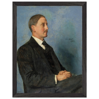 Portrait of Richard Irvine Best by Sarah Cecilia Harrison, art print in a black frame, 30x40 cm