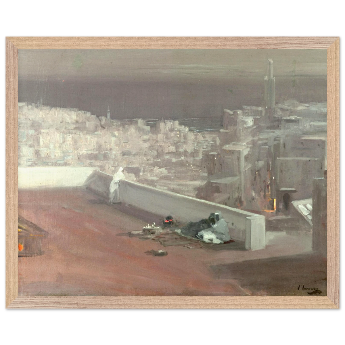 Night, Tangier by Sir John Lavery, art print in a wood frame, 40x50 cm