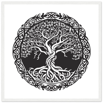 Celtic Tree of Life print in a white wooden frame