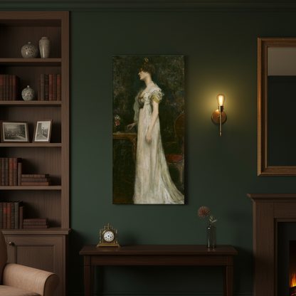 Countess Markievicz canvas art print on dark green wall in elegant home interior