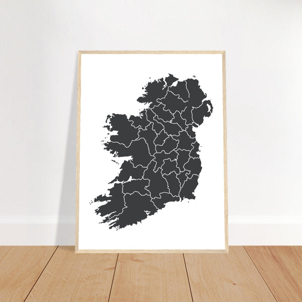 Contemporary Modern Irish Map Framed Print