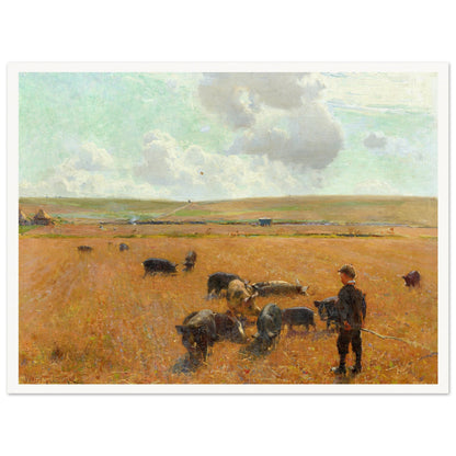 Joe the Swineherd reproduction print – white frame interior display