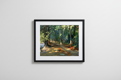 Le chemin au bord de la rivière, Maidenhead par l'artiste irlandais Sir John Lavery Impression d'art