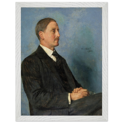Portrait of Richard Irvine Best by Sarah Cecilia Harrison, art print in a white frame, 30x40 cm