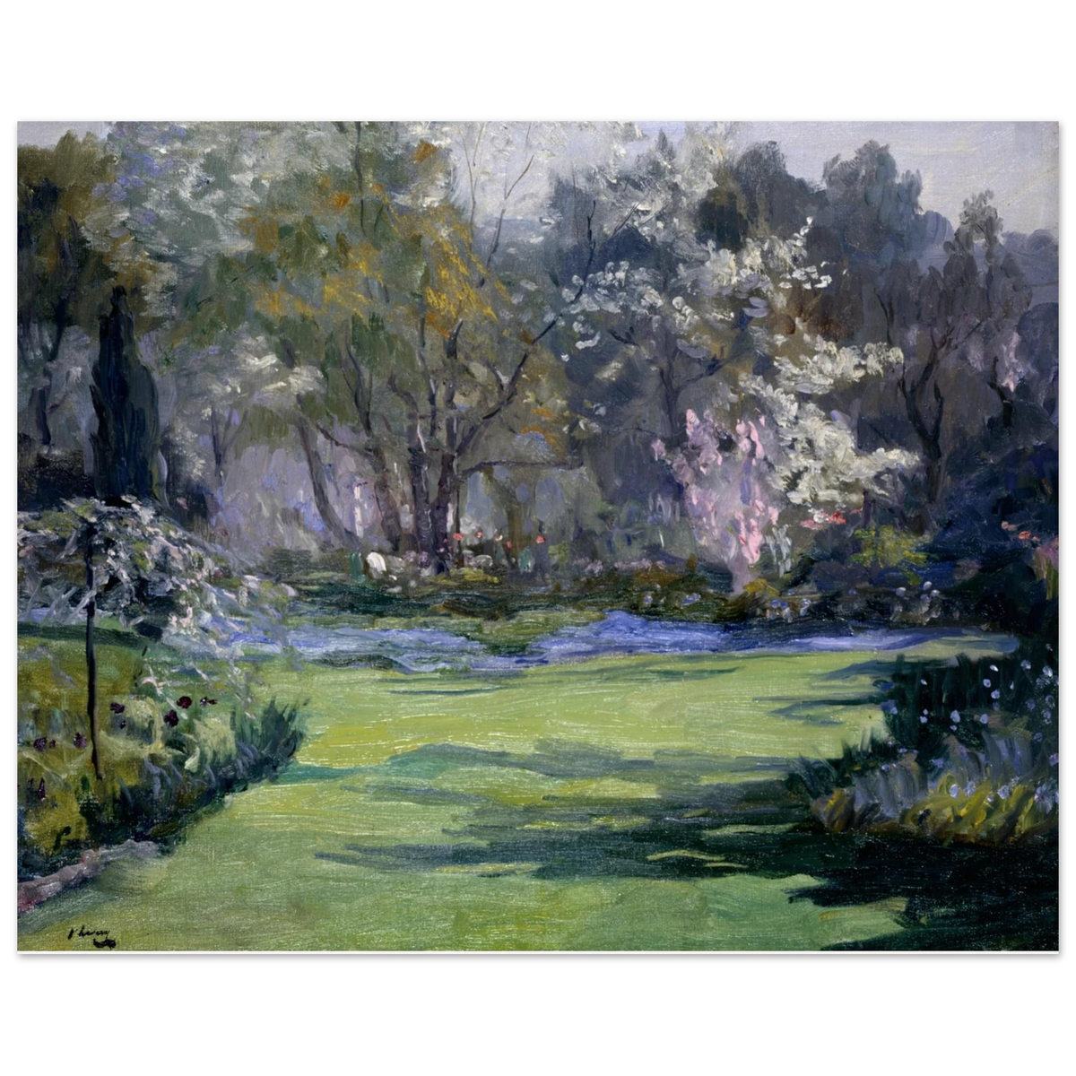 Spring, the Garden, Villa Sylvia (1921) by Sir John Lavery, unframed art print, 20x25 cm