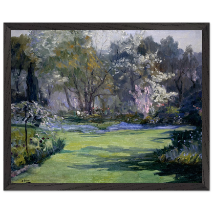 Spring, the Garden, Villa Sylvia (1921) by Sir John Lavery, art print in a black frame, 40x50 cm