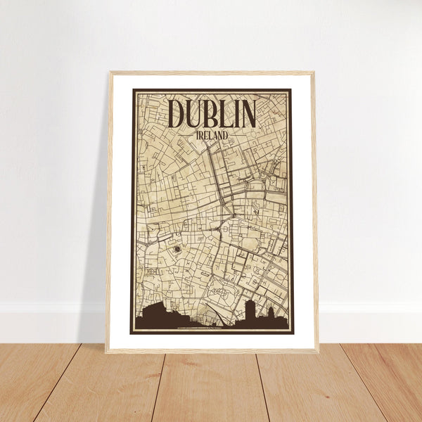 Dublin Vintage Stadtplan Drucken