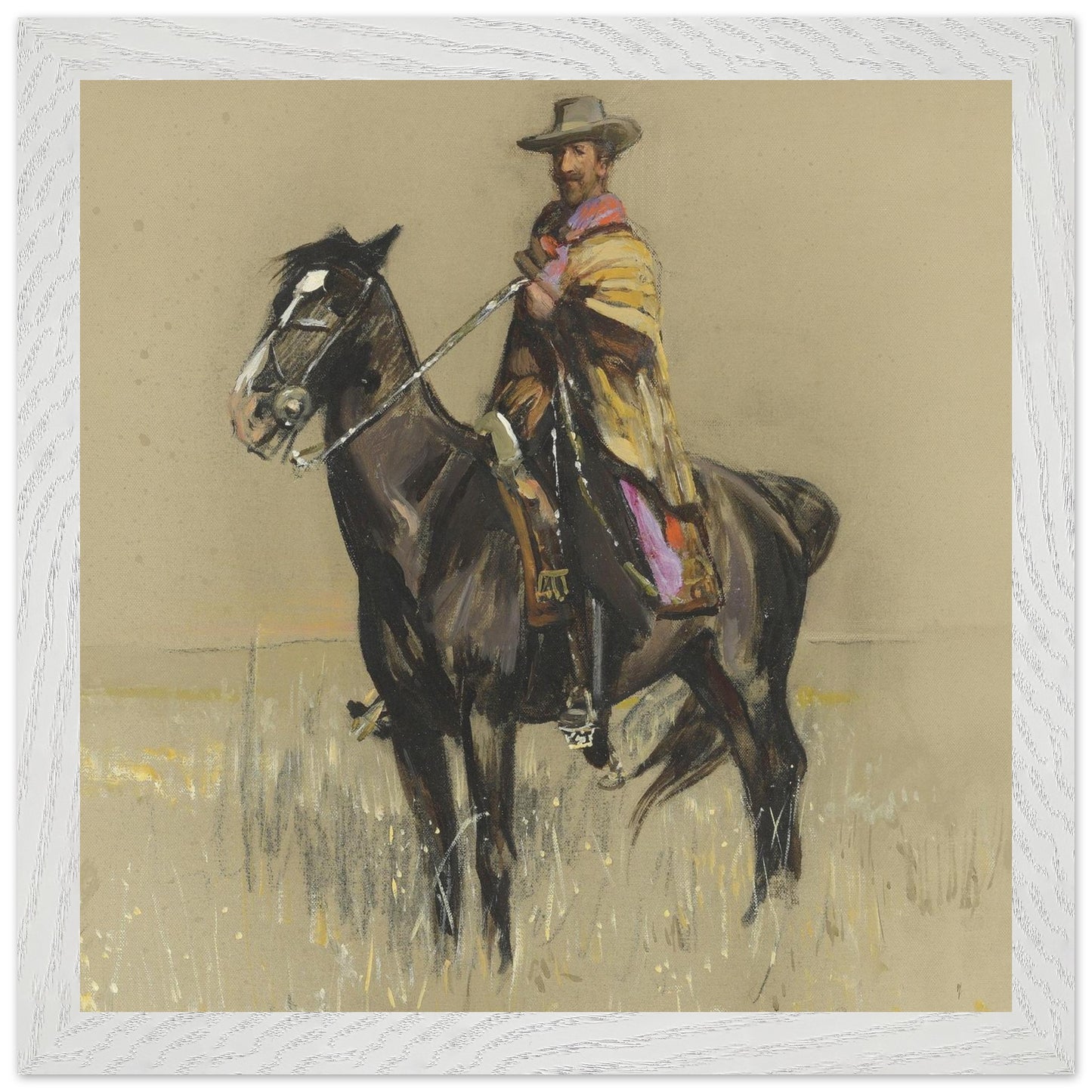 R.B. Cunninghame Graham on ‘Pampa’, By Irish Artist Sir John Lavery Art Print – view 11 | Buy Irish Art