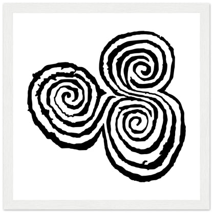 Newgrange Carving Triskelion Tri-Spiral Ancient Megalithic Symbol Encadré Walll Art Print