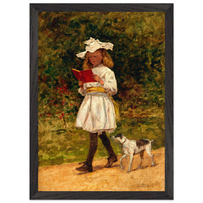 A Young Girl Reading by Aloysius O'Kelly Art Print (view 7)