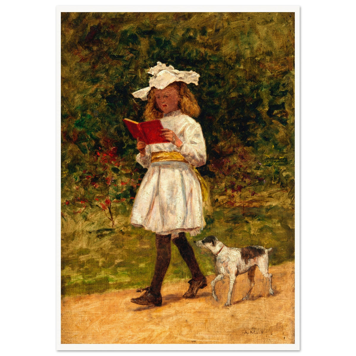 A Young Girl Reading by Aloysius O'Kelly Art Print (view 17)