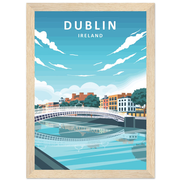 Dublin Ireland Retro Travel Framed Poster