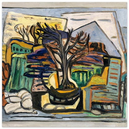 A Landscape with a Tree (1943) by Evie Hone – 70x70 cm unframed archival print