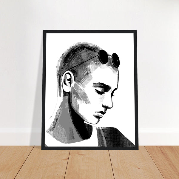 Captivating Sinead O'Connor Vintage Music Wall Art Poster, Retro Decor featuring an iconic portrait of the emotional Irish singer. Art Print by a female artist, making it a unique and timeless home decor piece.