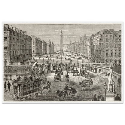 Dublin Old View - 1882 Vintage Illustration by Sellier Framed Wall Print Home Decor – framed print close-up | Buy Irish Art
