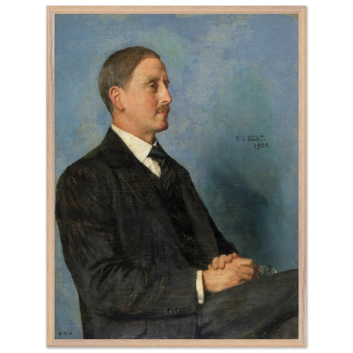 Portrait of Richard Irvine Best by Sarah Cecilia Harrison, art print in a wood frame, 60x80 cm