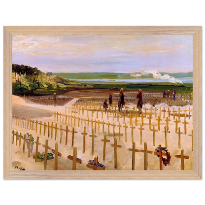 The Cemetery, Étaples (1919) by Sir John Lavery, art print in a wood frame, 30x40 cm