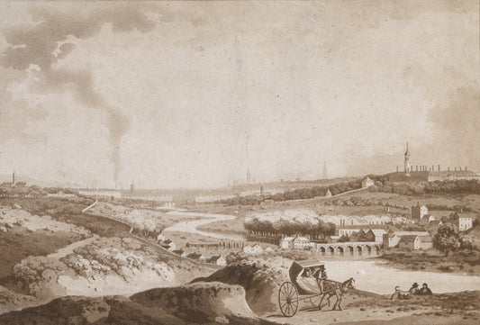 Dublin and Islandbridge from the Magazine Hill in Phoenix Park, sepia aquatint by Jonathan Fisher, 1792