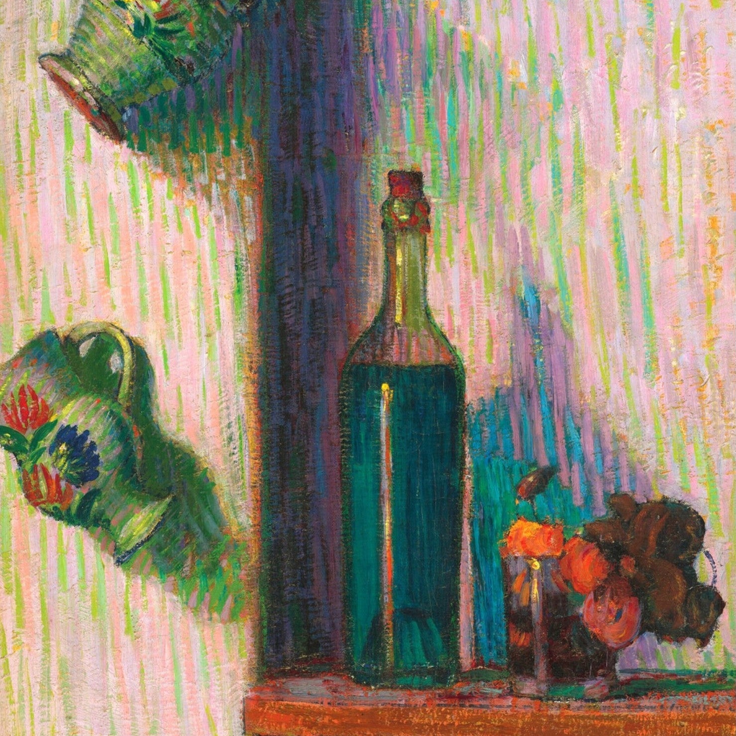 Flowers, Bottle and Two Jugs