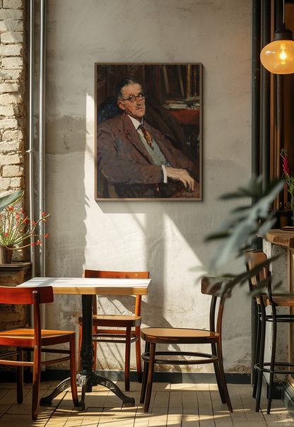 Portrait de James Joyce par l'artiste : Jacques-Emile Blanche, tirage d'art