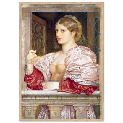 Frederic William Burton A Venetian Lady print in a light oak frame, straight-on