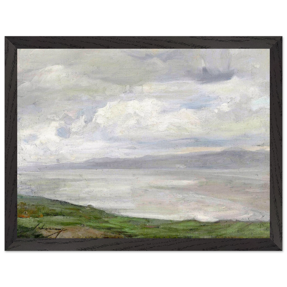 Island Magee Irish art print framed in white — Antrim coast painting print for home