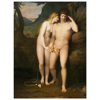 James Barry Adam and Eve painting, The Temptation of Adam, 1767–70, flat image of the artwork