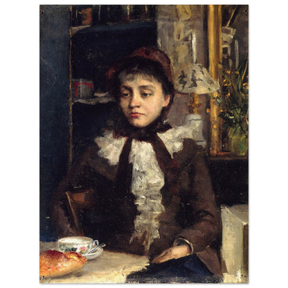 Le Petit Déjeuner, 1881 painting by Irish artist Sarah Purser, unframed print