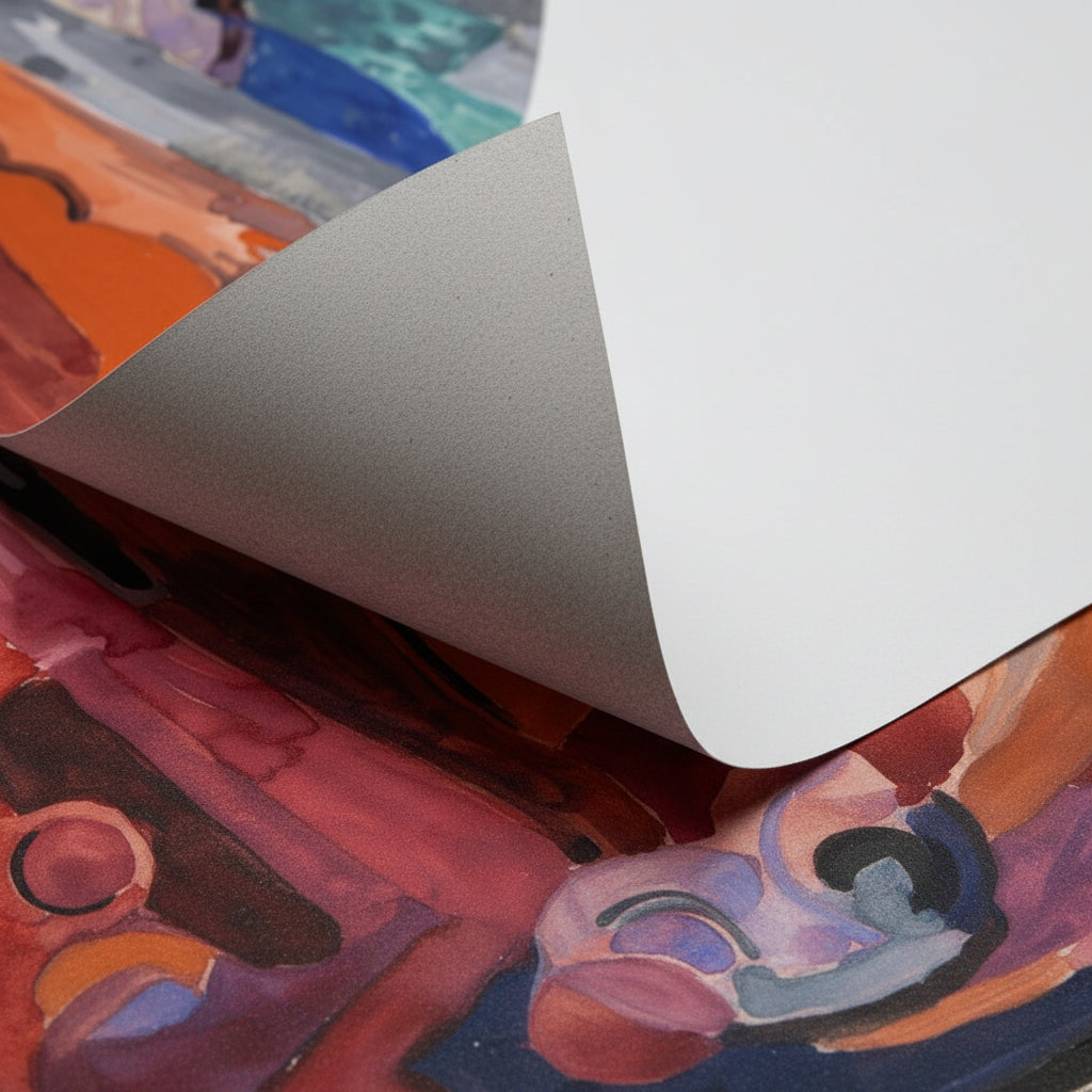 I Have Trodden the Winepress Alone by Mainie Jellett - close-up of unframed print corner showing matte paper texture