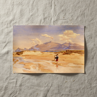 Muiríoch Beach, Corca Dhuibhne, Co. Kerry by Frederic William Burton, unframed print on linen