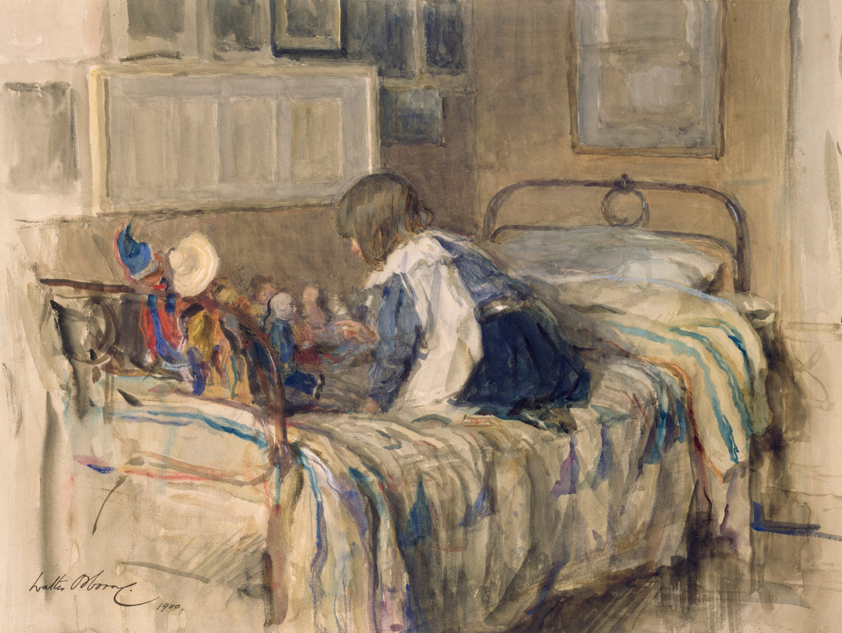 The Dolls’ School, watercolour and pastel by Walter Osborne, 1900