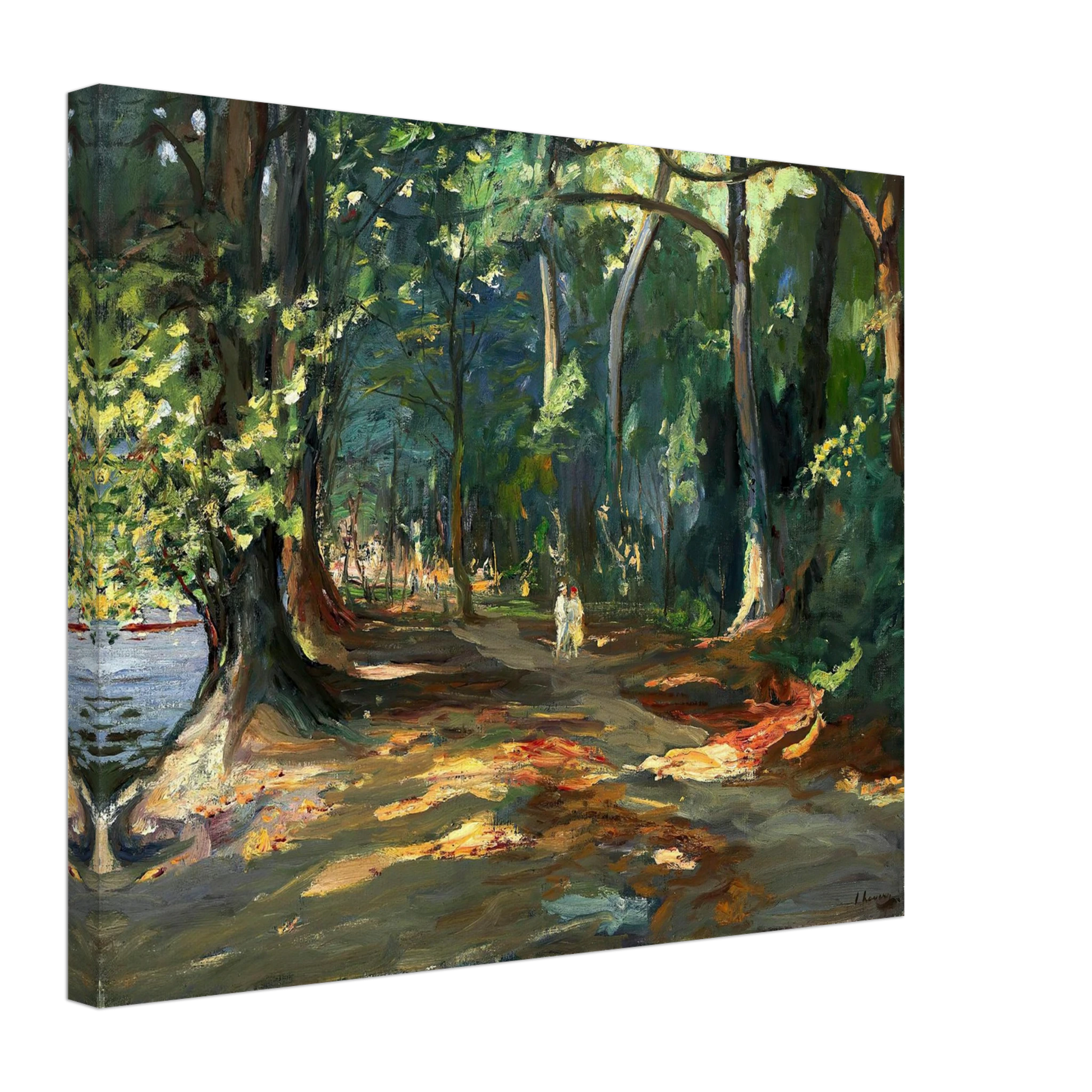 Side view of John Lavery’s The Path by the River, Maidenhead canvas art print with gallery-depth frame