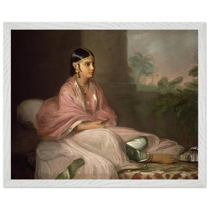 An Indian Lady by Thomas Hickey in a thin white frame, straight-on view