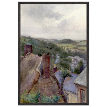 Rooftops, Thomastown, Kilkenny by Mildred Anne Butler in a black frame on a plain white background