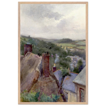 Rooftops, Thomastown, Kilkenny by Mildred Anne Butler in an oak frame, full front view