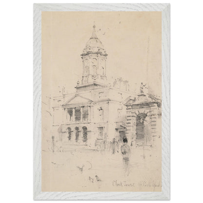 Rose Barton Bedford Tower Dublin Castle print in a textured white frame
