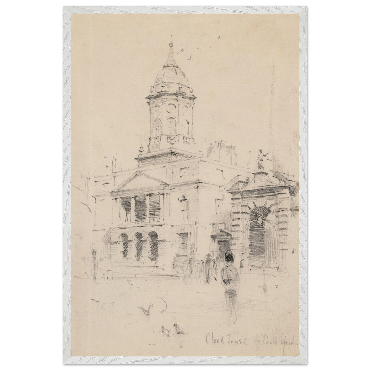 Rose Barton The Bedford Tower, Dublin Castle in a slim white frame