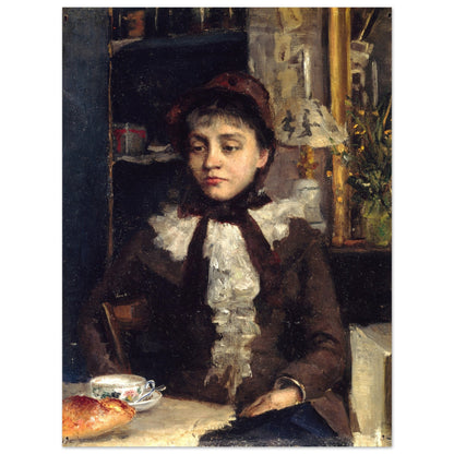 Sarah Henrietta Purser Le Petit Déjeuner, unframed print showing the full painting