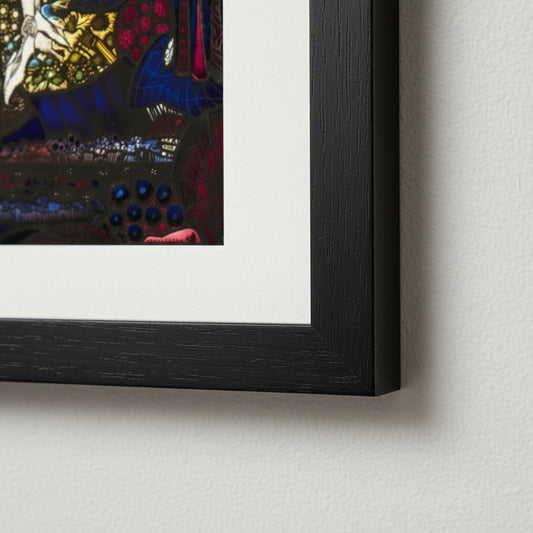 The Song of the Mad Prince – Collector’s Edition – Harry Clarke Close-up crop of the black framed print on wall.