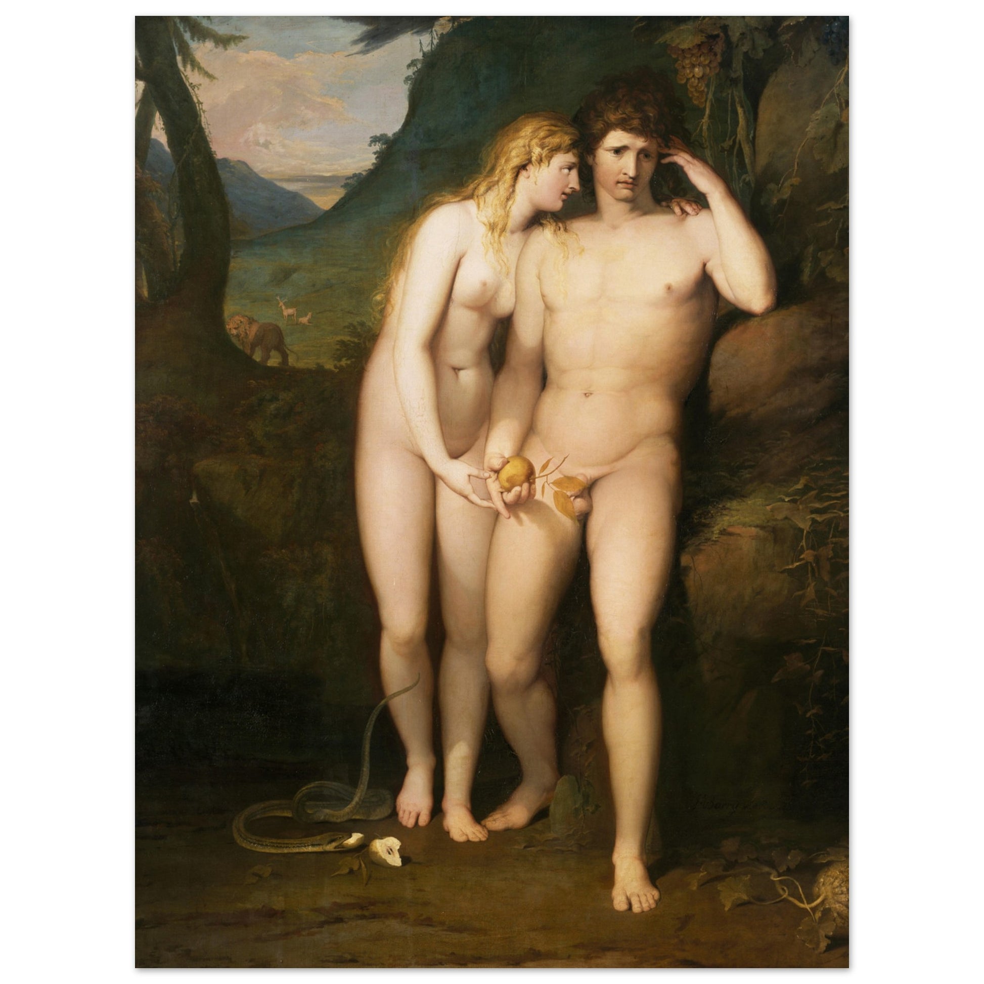 Detail of Adam and Eve from The Temptation of Adam by James Barry