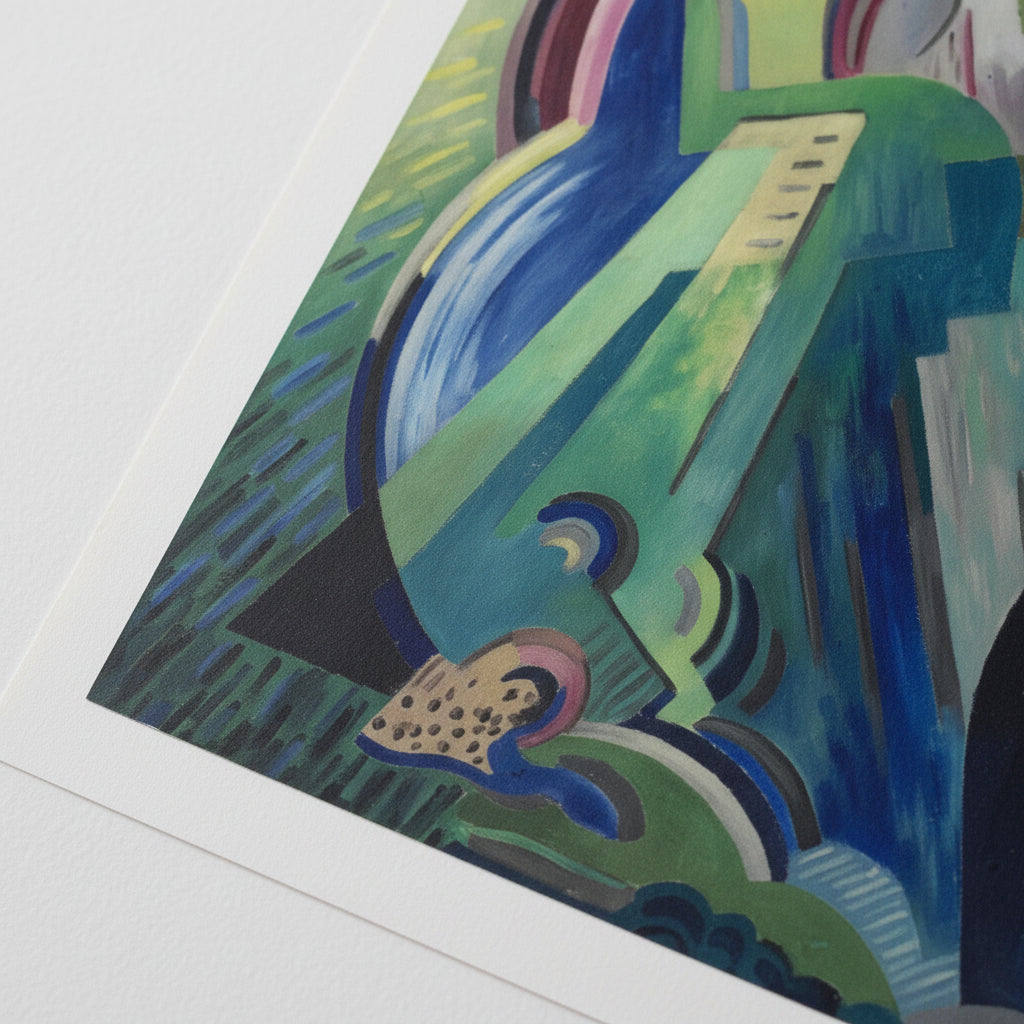 The Virgin of Éire by Mainie Jellett - close-up of unframed art print showing matte paper texture