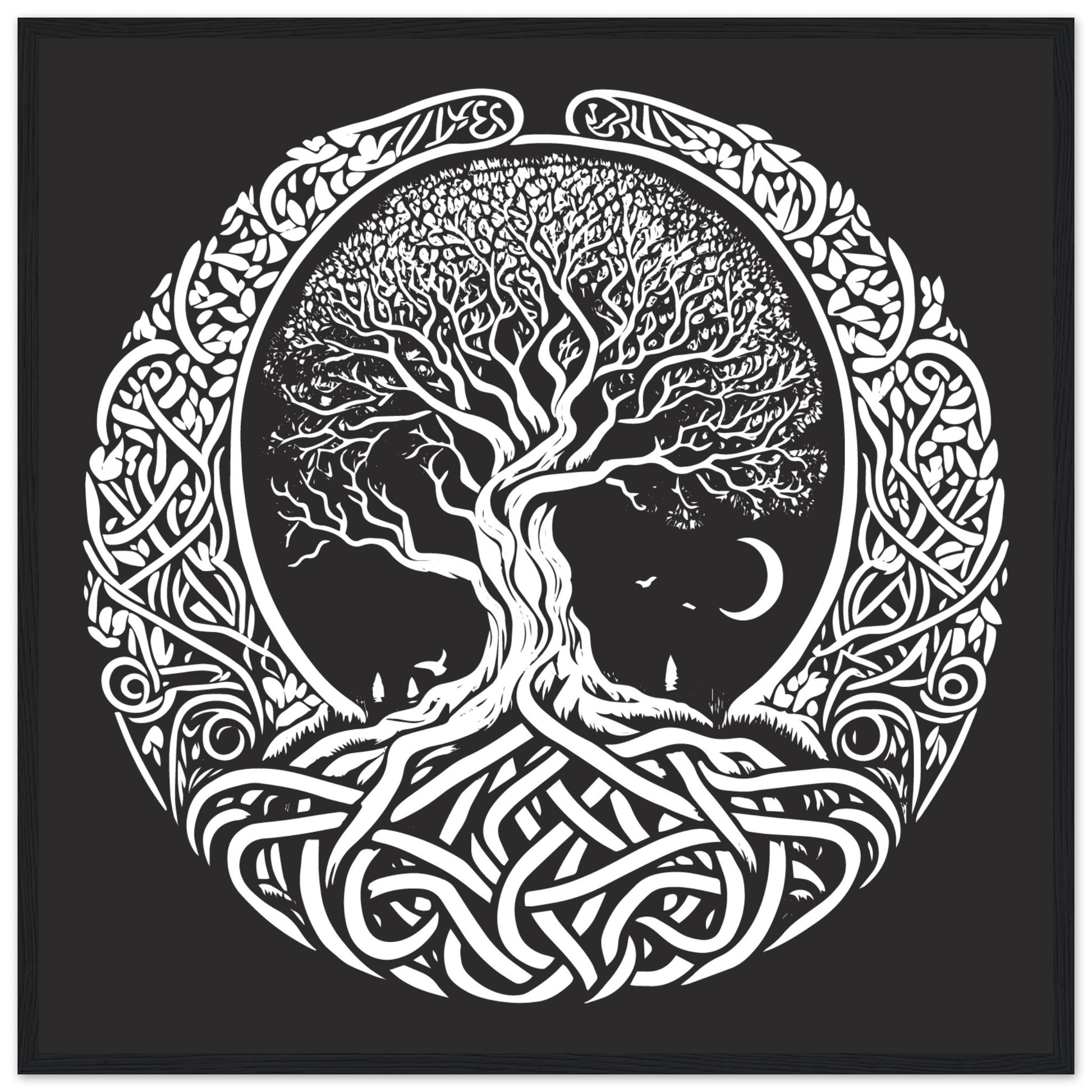 Handcrafted Celtic Tree of Life artwork wall print