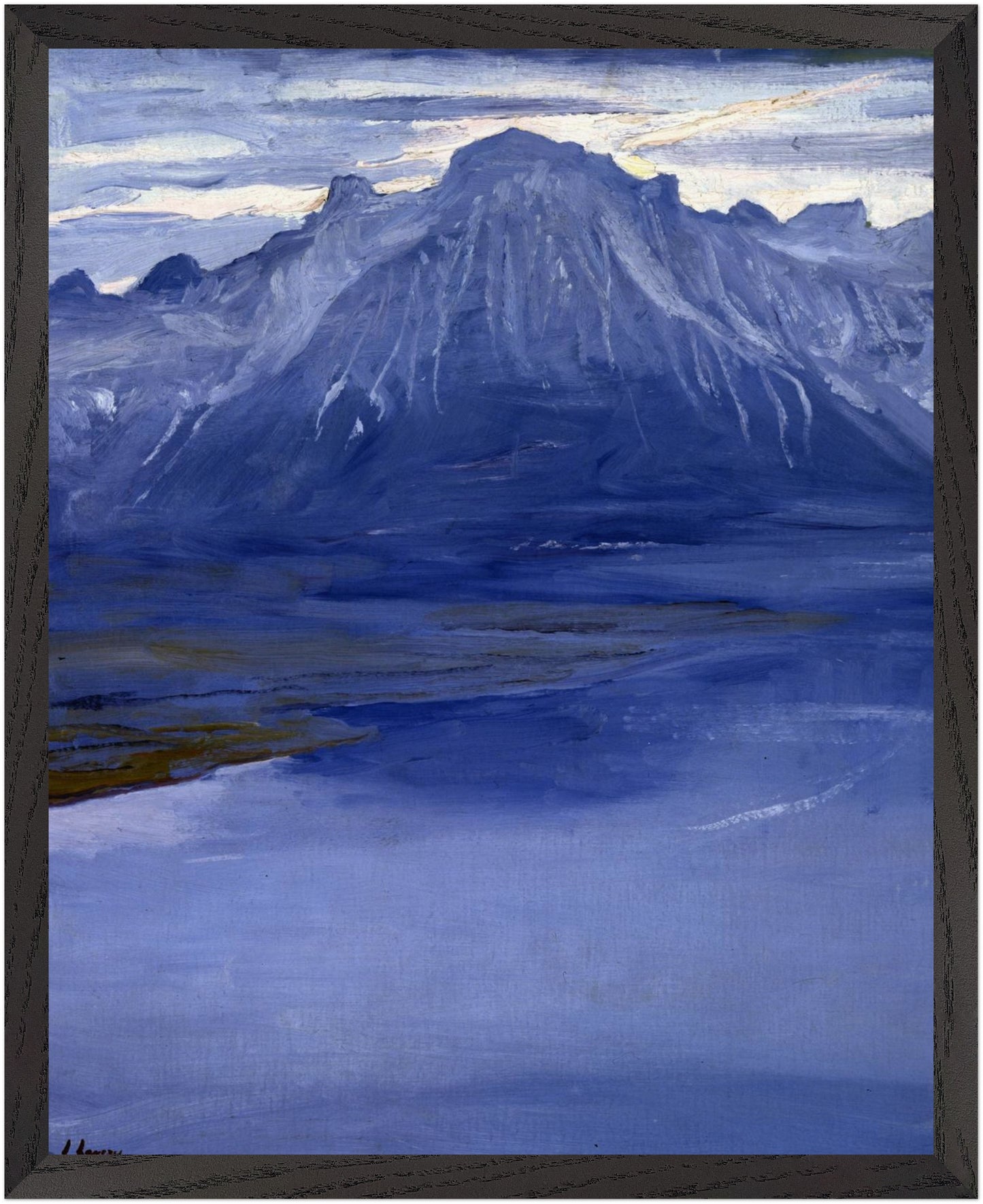 Twilight, Lake Geneva by Sir John Lavery – black framed 40x50 cm fine art print in modern interior