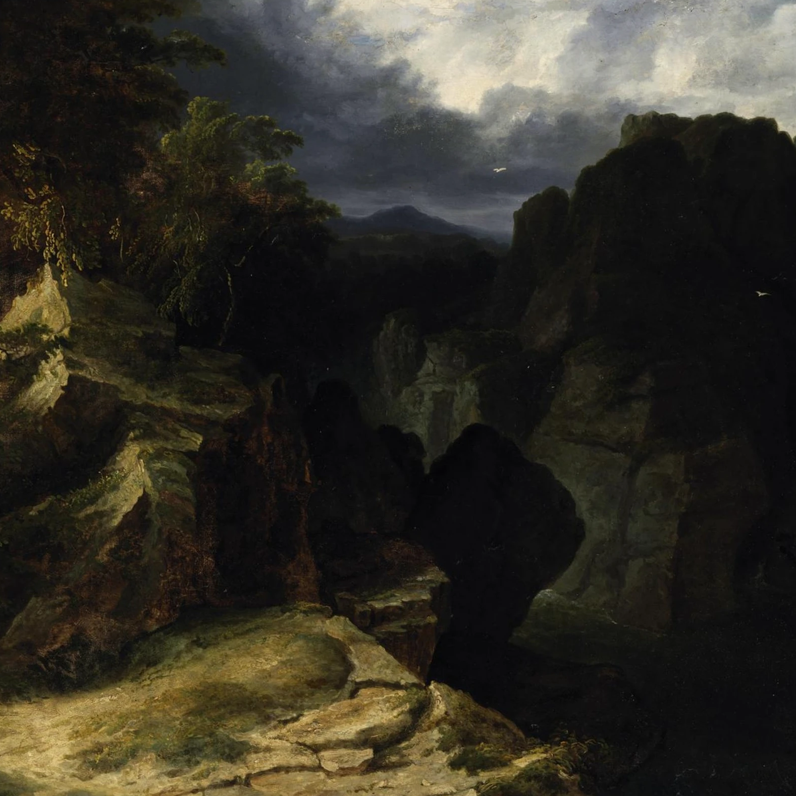 View of the Devils Glen by James Arthur OConnor Irish Romantic landscape art print