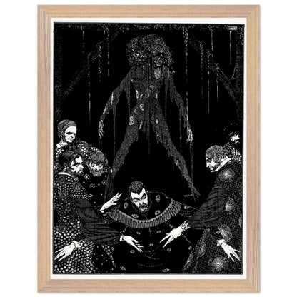 Walled the Monster (1923) by Harry Clarke in an oak frame, black and white gothic illustration