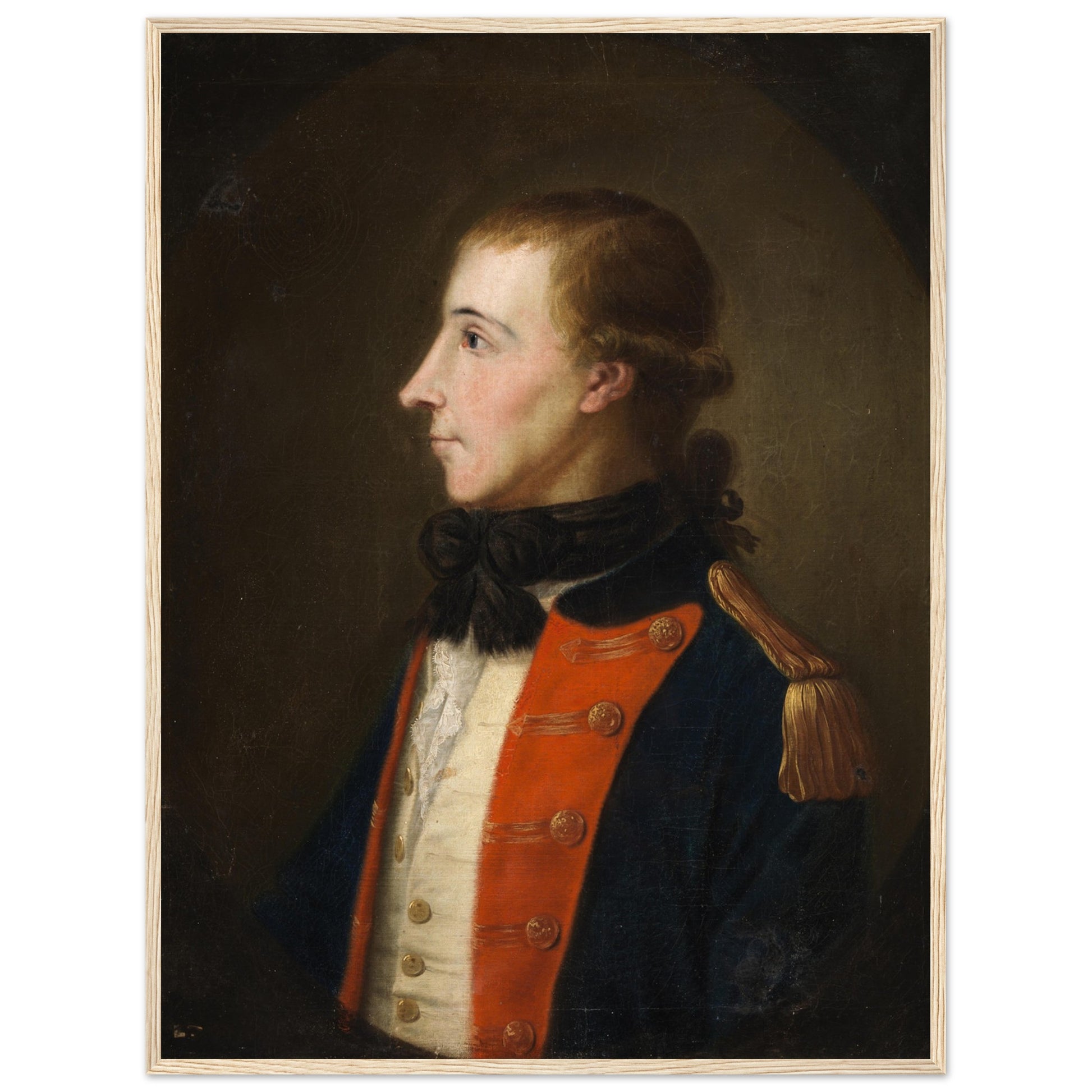 Theobald Wolfe Tone Irish portrait print 60x80 cm natural oak frame