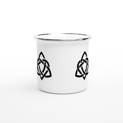 Black & White Celtic Design 12oz Enamel Mug