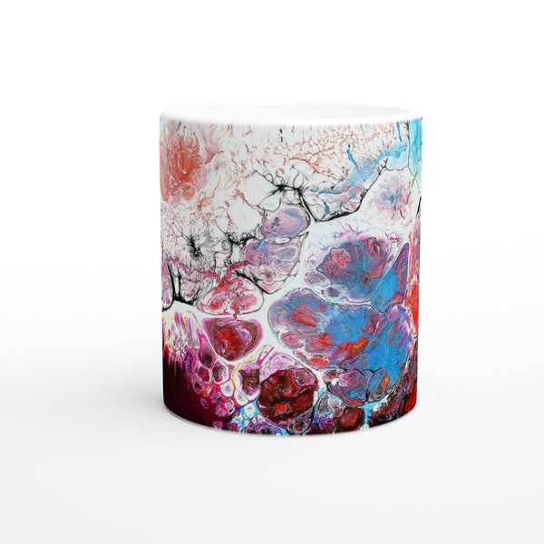 Vibrant Multicolour Minimalist Abstract White 11oz Ceramic Mug